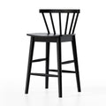 EYYTHUNG Wood Bar Stools Set of 3, Farmhouse 24" Barstool Counter Stools with Curved Back Counter Chairs for Kitchen Islands Dining Room, Natural Oak