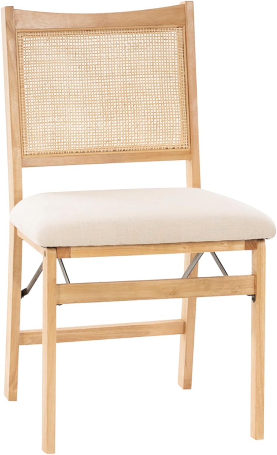 Powell Kasi Beige Rattan Cane Folding Foldable Dining Side Chair, Natural