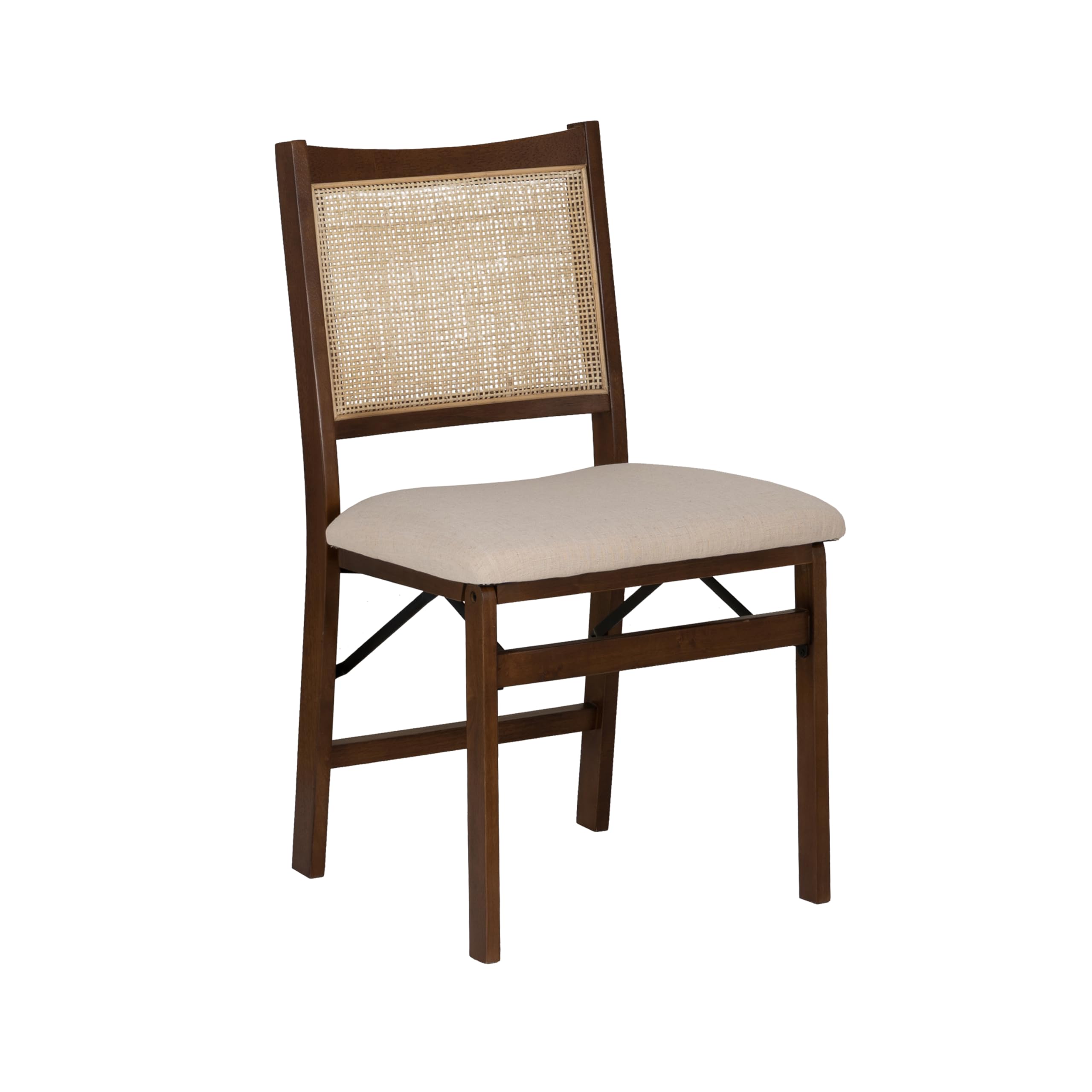 Powell Kasi Beige Rattan Cane Folding Foldable Dining Side Chair, Natural