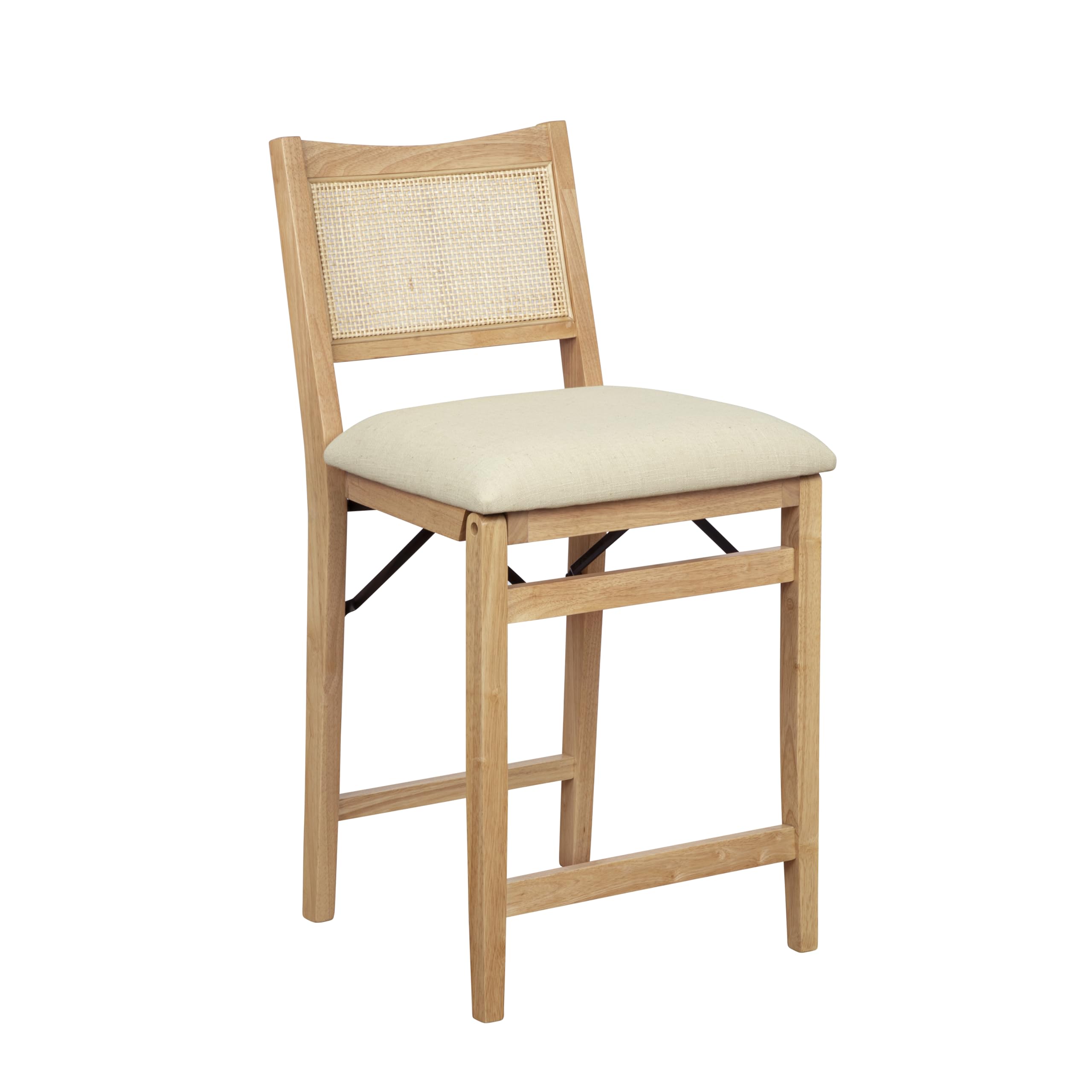 Powell Kasi Beige Rattan Cane Folding Foldable Dining Side Chair, Natural