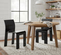 Hyfirm Rattan Dining Chairs Set of 2, Cane Back Wooden Kitchen Chairs with Bamboo Wicker Seat Mid Century Modern Side Chairs with Arms, Walnut